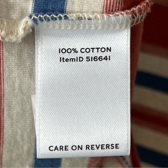 Women's L.L. Bean Signature Soft Striped T-Shirt V-Neck Top Size Large - Picture 5 of 7